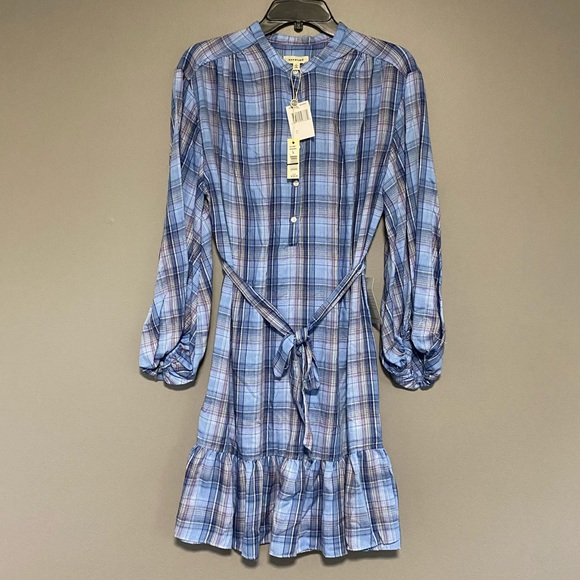 Max Studio Yarn Dye Bubble Sleeve Plaid Tier Dress - Picture 3 of 6